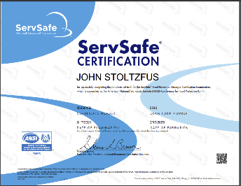ServSafe Certified