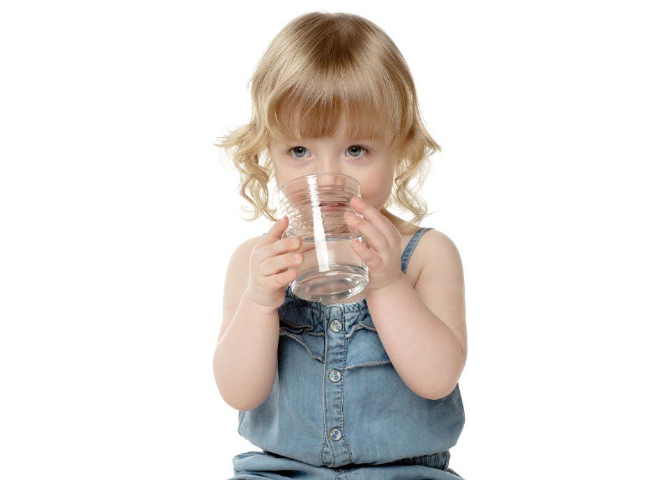 child drinking water