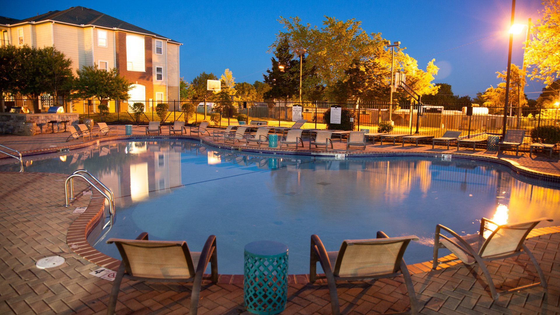 pool at night