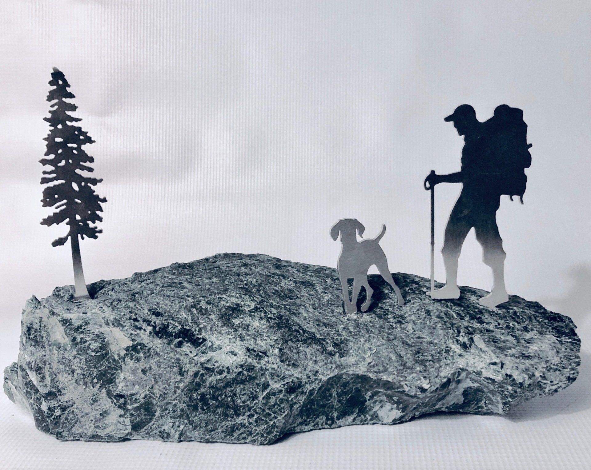 Vermont outdoor dog hiking sculpture decor