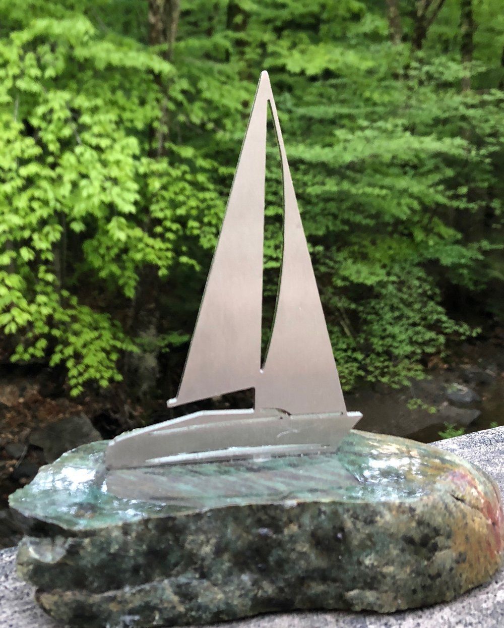 Vermont Rocks outdoor sailing sculpture decor