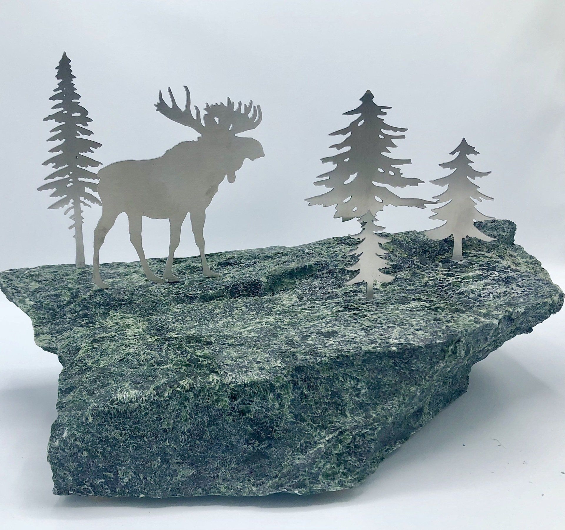 Vermont Rocks outdoor moose sculpture decor