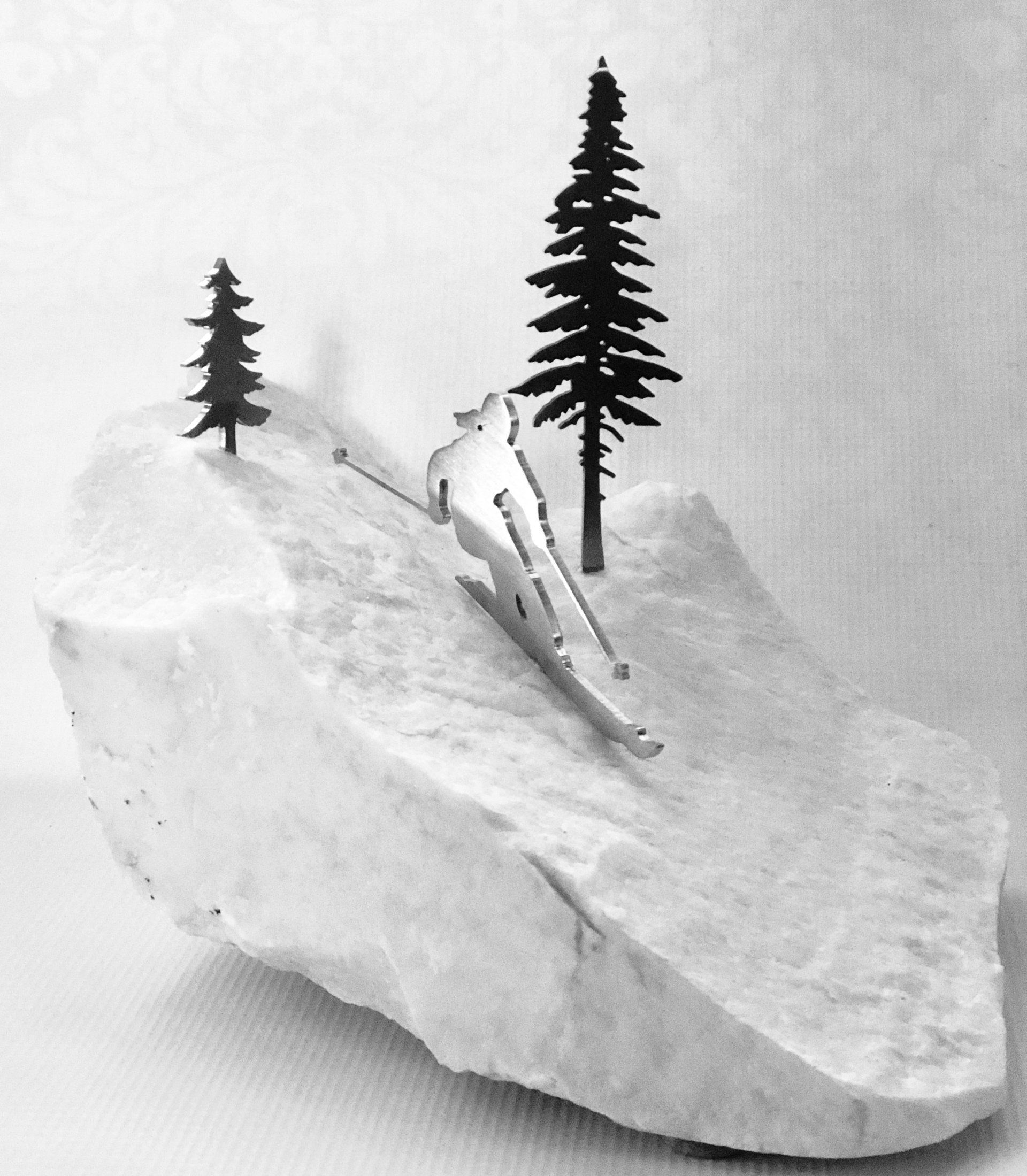 Vermont Rocks outdoor sports snow skiing sculpture decor