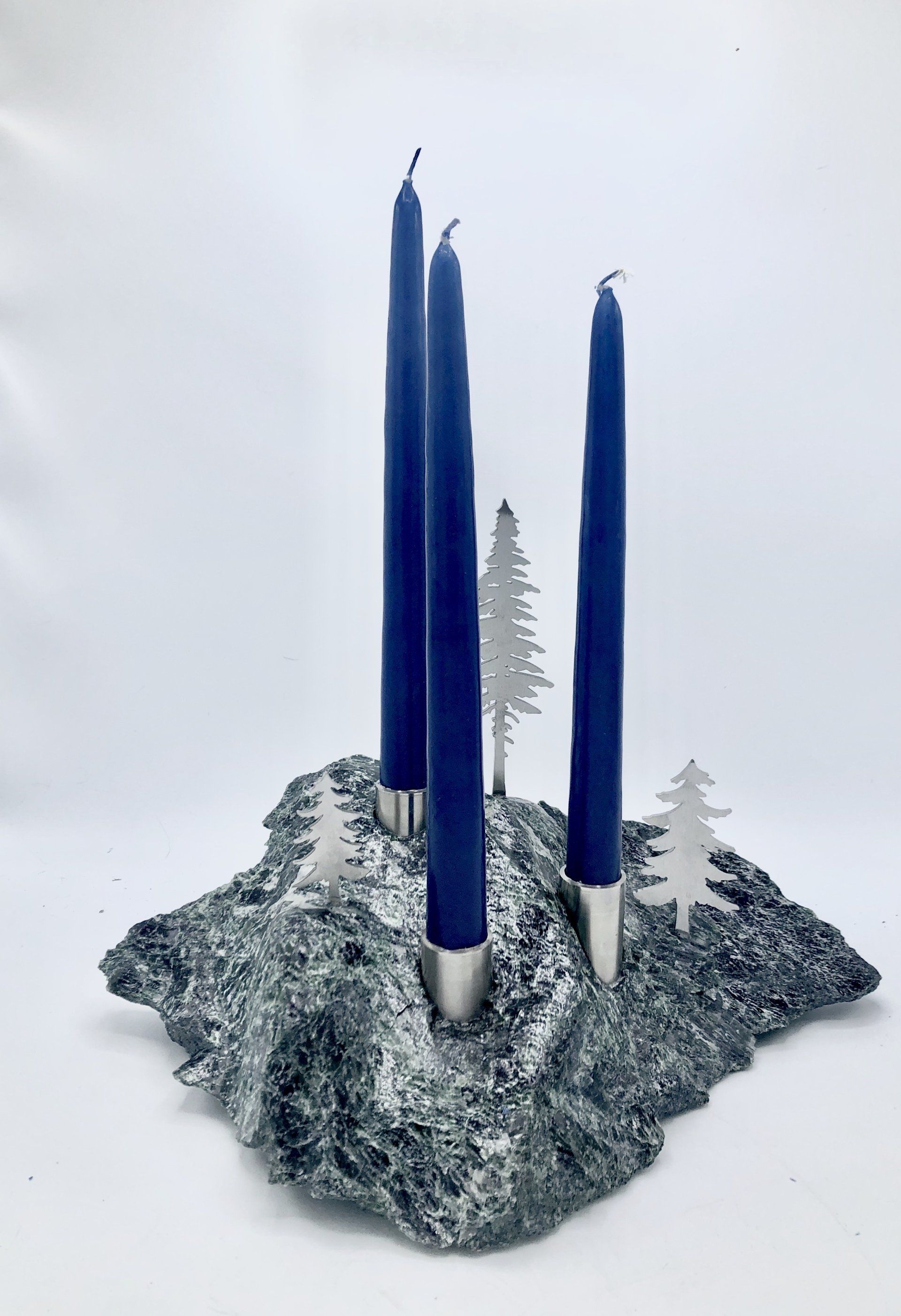 Vermont Rocks taper candle votive sculpture decor