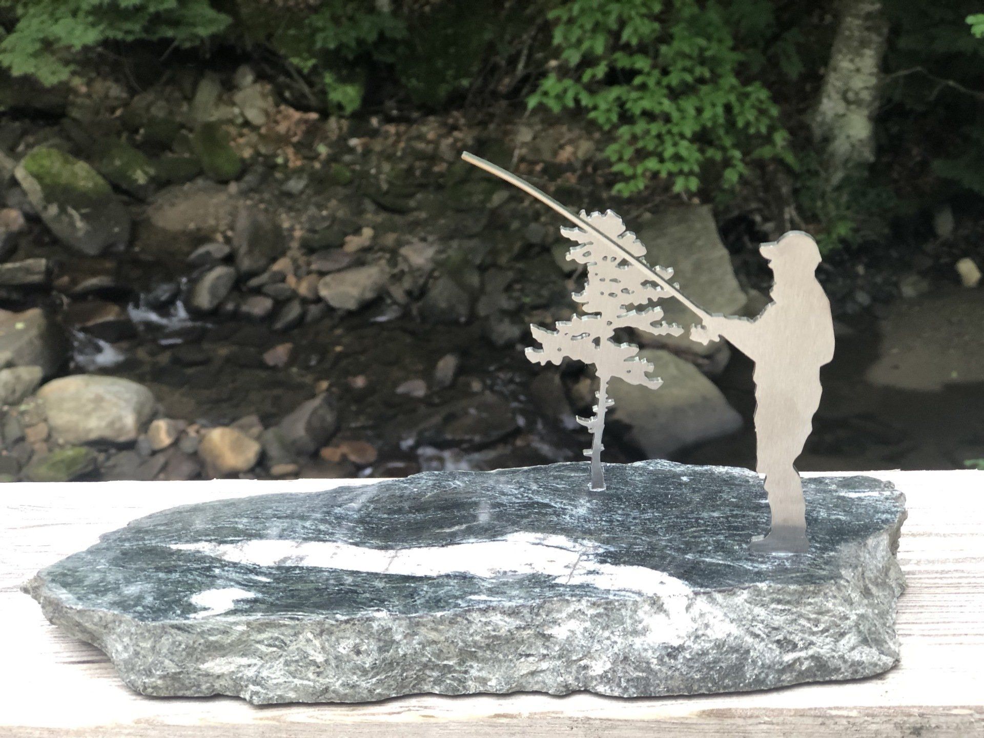 Vermont Rocks outdoor sports fishing sculpture decor
