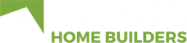 A logo for home builders with a green arrow pointing up.