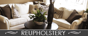 Custom Upholstery — Couch by Table in Worcester, MA
