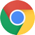 Google Chrome logo in red, green, yellow, and blue on a white background