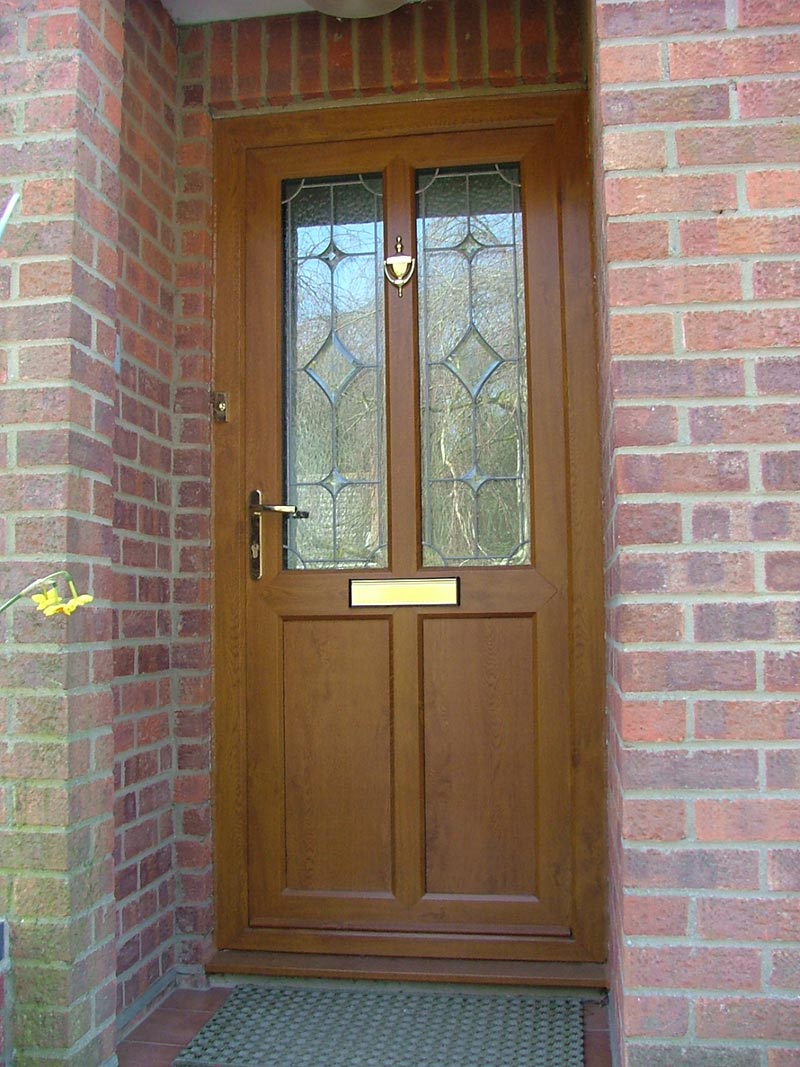 Wood Front Door with Leaded Decorative Windows in Great Yarmouth, Norfolk