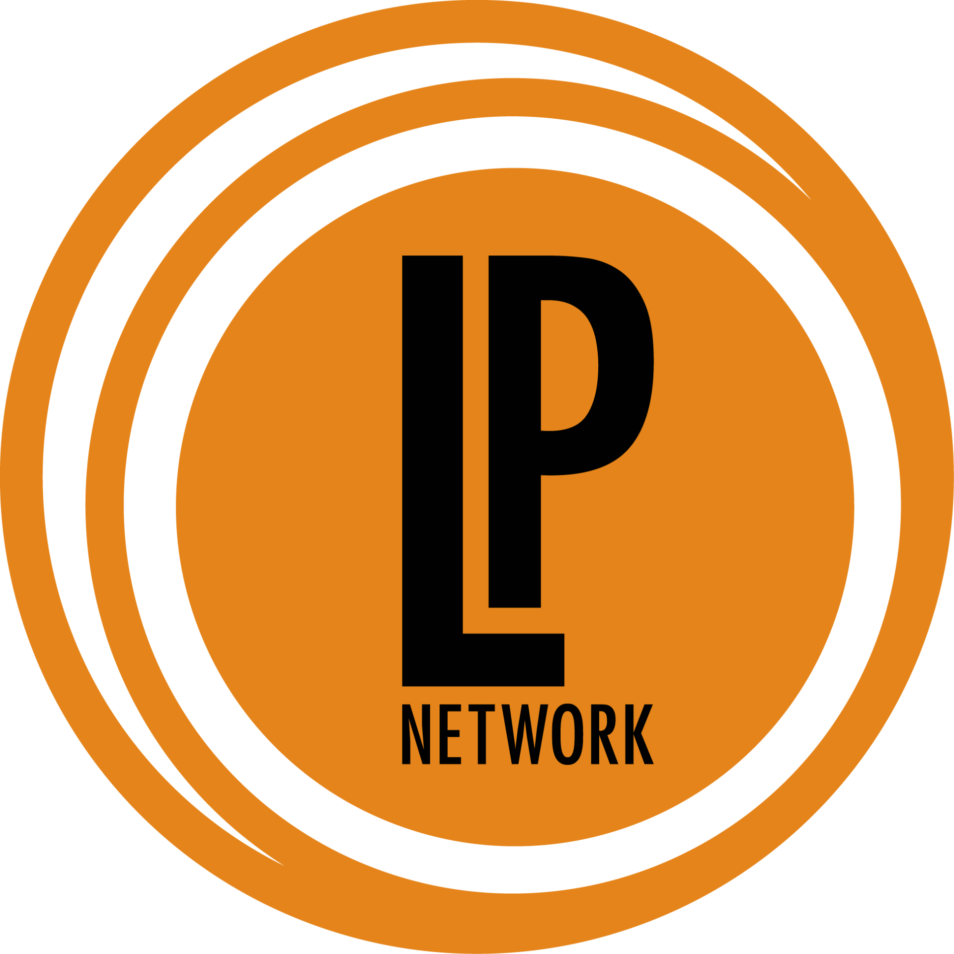 Un logo per la rete lp in un cerchio arancione