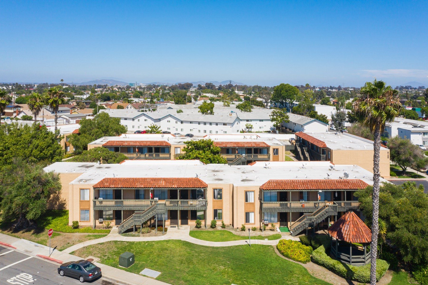 Bird's eye view of living community