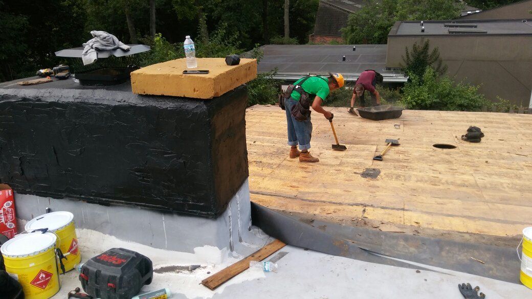 working on roof