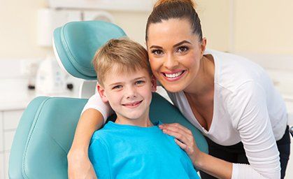 Mother and Son in Dental Office — Pinole, CA — Dalia E. Perez-Salinas, D.D.S. Mother and Son in Dental Office — Pinole, CA — Dalia E. Perez-Salinas, D.D.S.