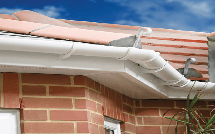 white upvc roofline with half round white gutter