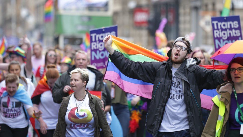 Picture of trans rights protestors