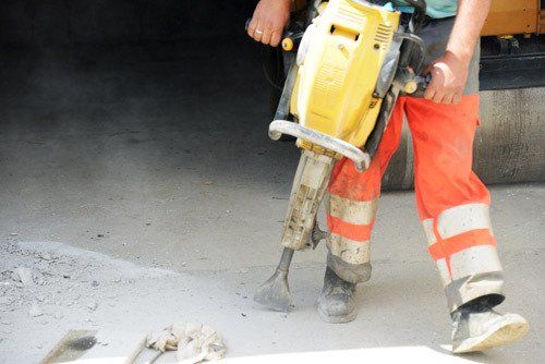 Professional drilling the concrete