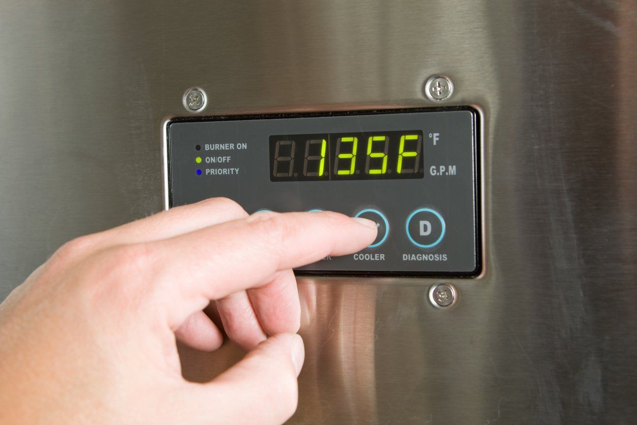 Tankless water heater control panel