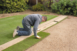 Freshly laid turf