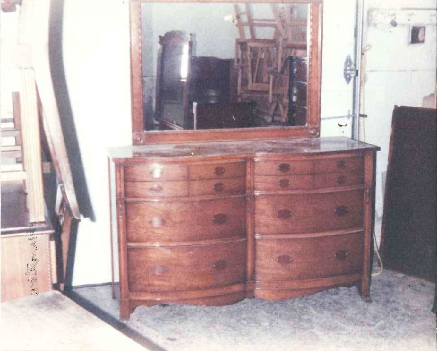 wood dresser before furniture restoration