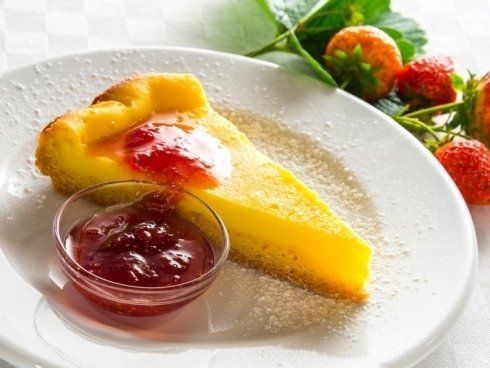 cheese cake con composta di fragole