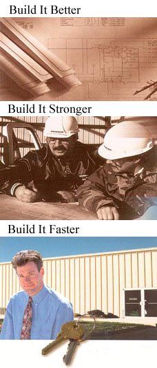 Construction Blueprint, Workers and Building