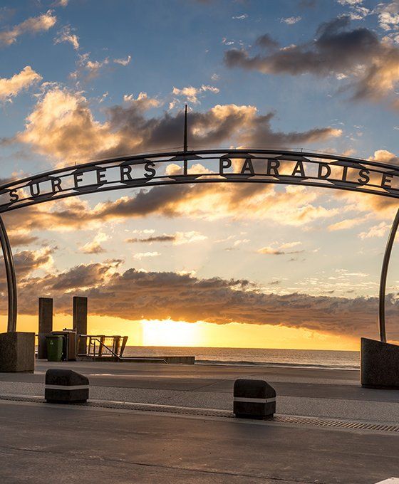 Surfers Paradise Sign during Sunrise — Safe N Sound Locksmiths in Varsity Lakes, QLD