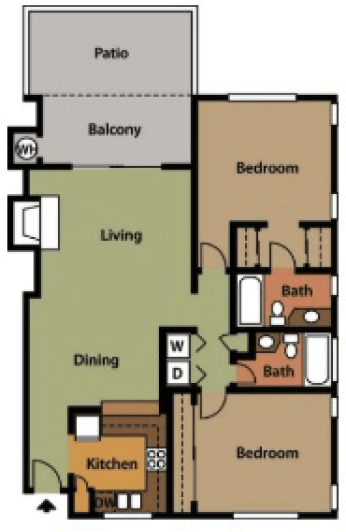2 Bedroom 2 Bath