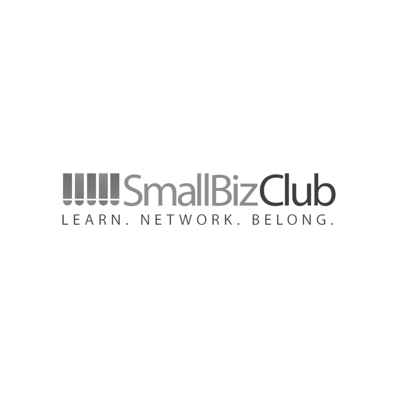 Logo for SmallBizClub with a graphic of stacked bars before the text