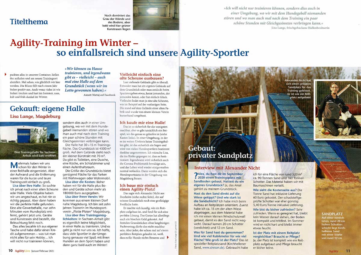 Ein Zeitungsartikel über Agility-Training in