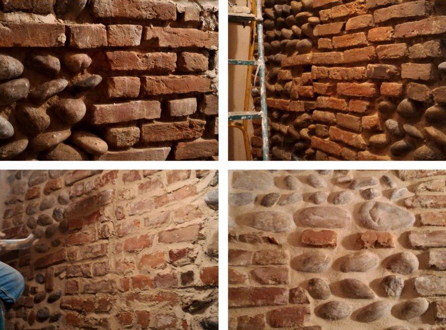 pareti con mattoni a vista