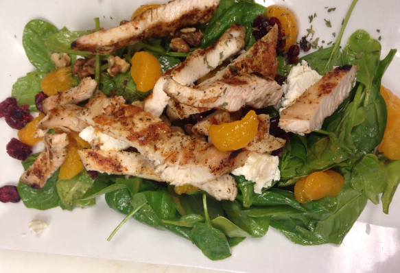 chicken with salad