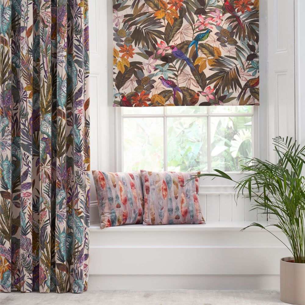 Multi-coloured fauna and flora curtains