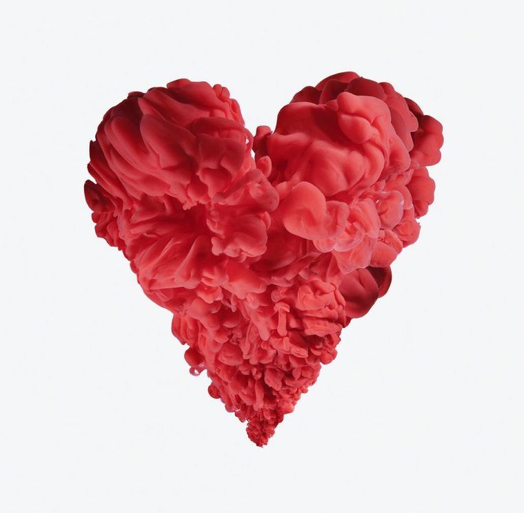 Ink in Water, Paint in Water, Heart