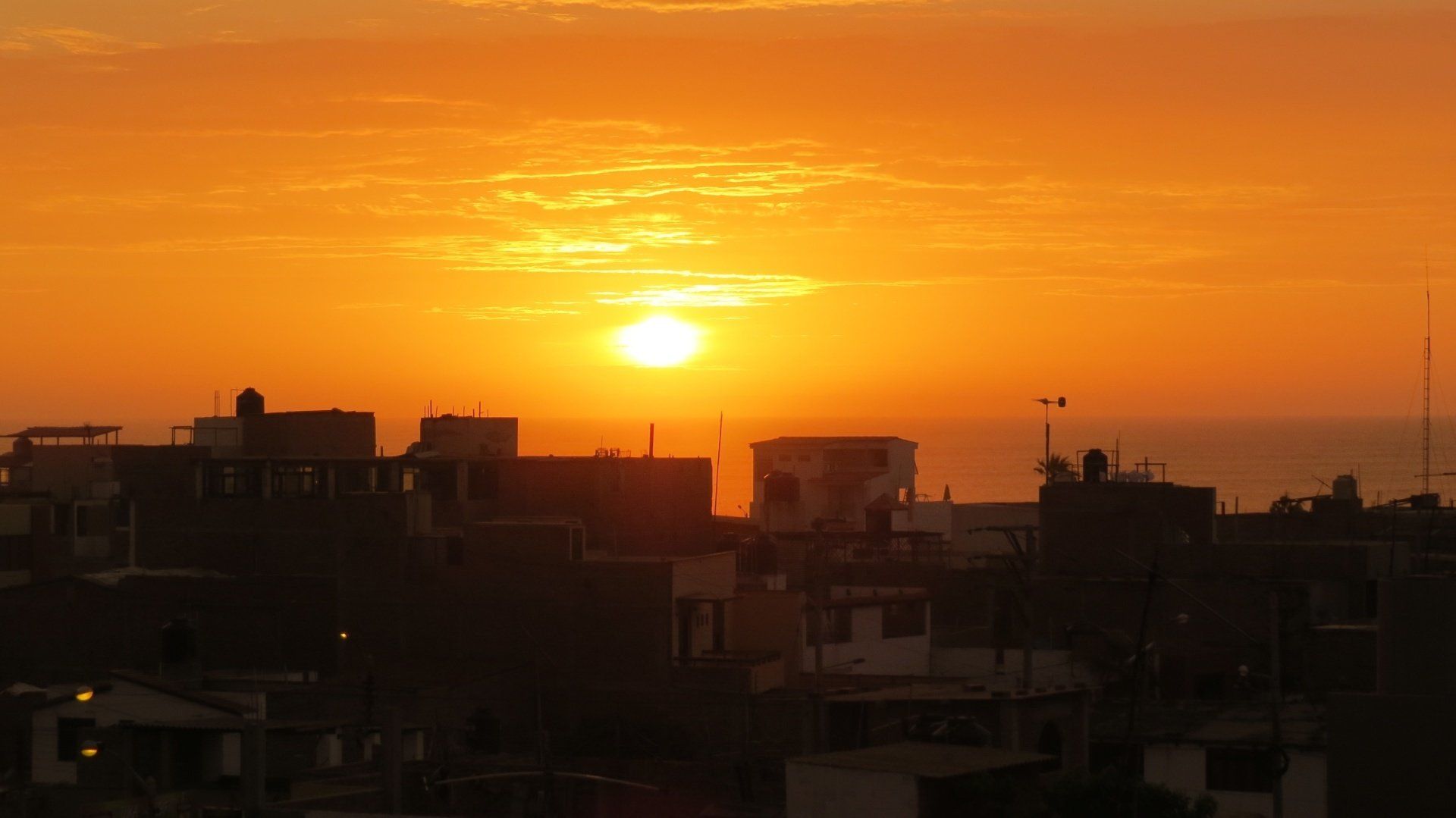 A beautiful sunset over Huanchaco, Peru.