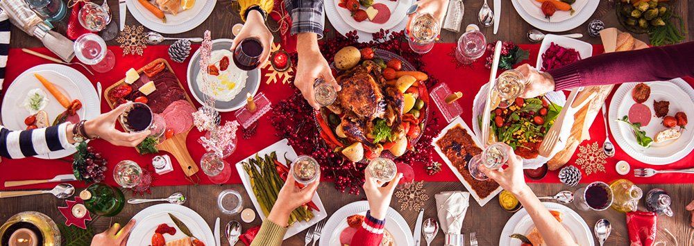 Holiday dinner table