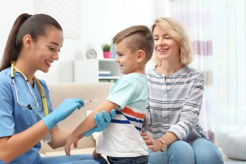 kid getting injection