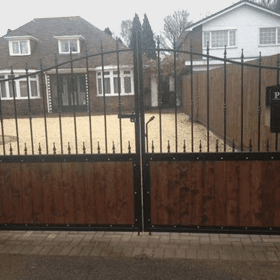 Wood and metal gate