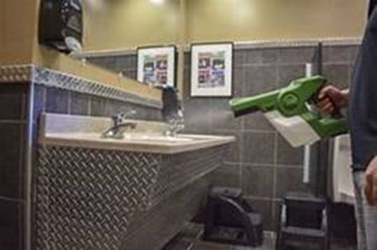 Disinfecting on Sink— Fort Walton Beach, FL — Foster's Professional Cleaning Services Disinfecting on Sink— Fort Walton Beach, FL — Foster's Professional Cleaning Services