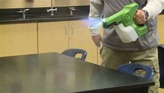 Disinfecting on Table — Fort Walton Beach, FL — Foster's Professional Cleaning Services Disinfecting on Table — Fort Walton Beach, FL — Foster's Professional Cleaning Services