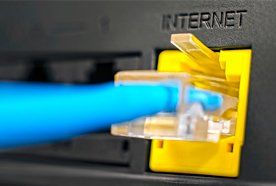 an internet cable plugged in