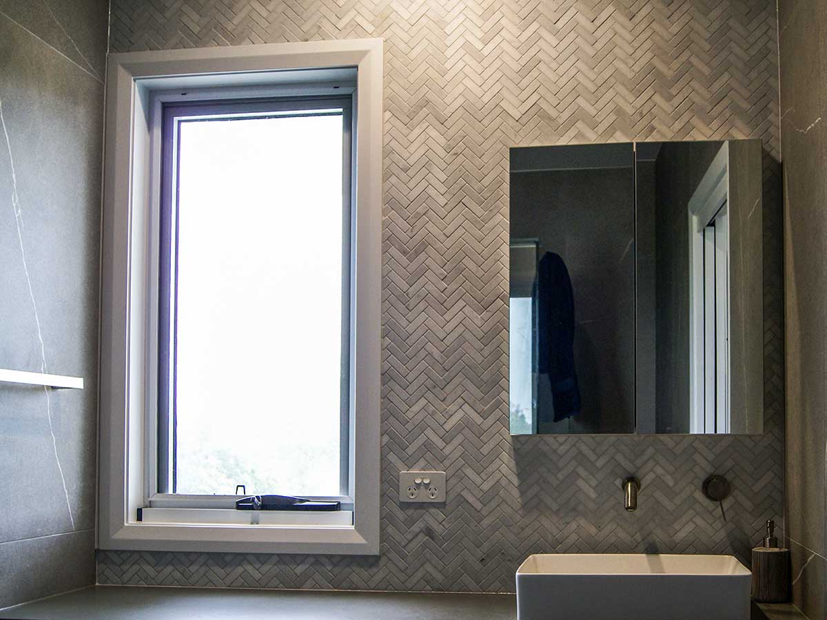 Soft grey marble in a Hamptons style home