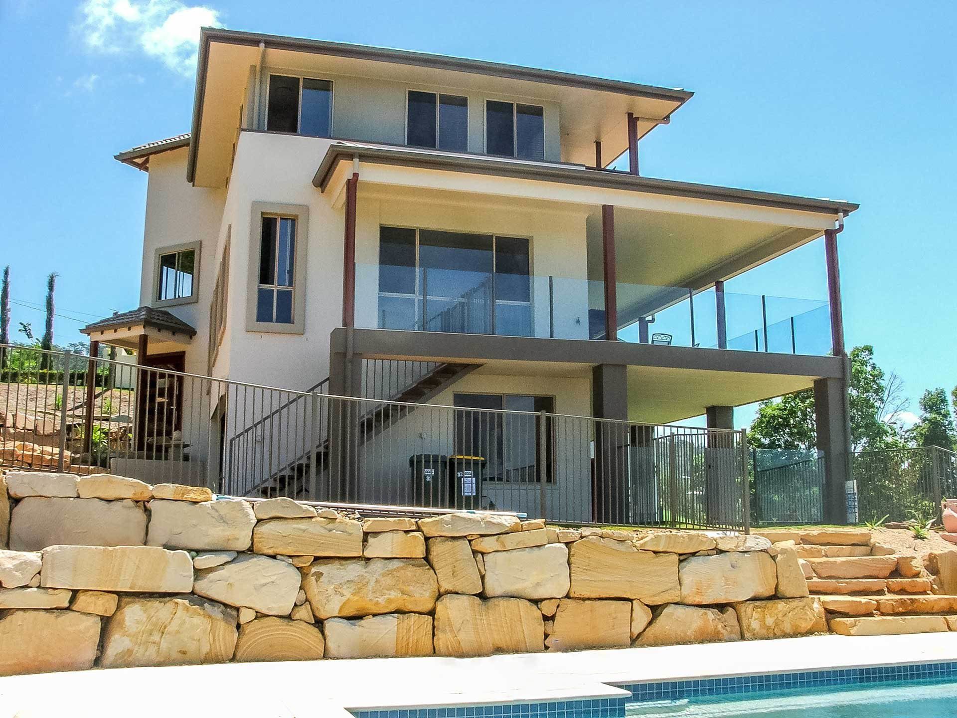 Tri level home on a sloping block in the Gold Coast Hinterland.