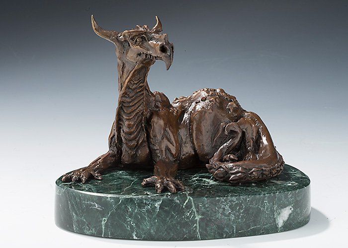 resting dragon sculpture