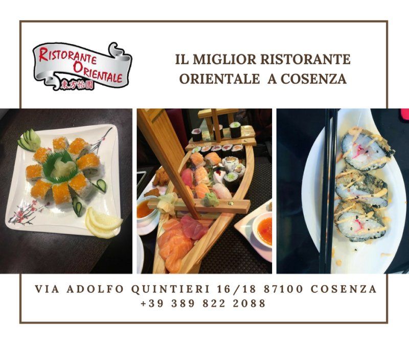 locandina promozionale con immagini di sushi