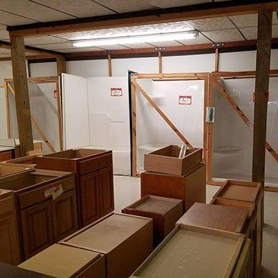 Cabinets — Wood Cabinets In Stock Room in Springfield, IL Cabinets — Wood Cabinets In Stock Room in Springfield, IL