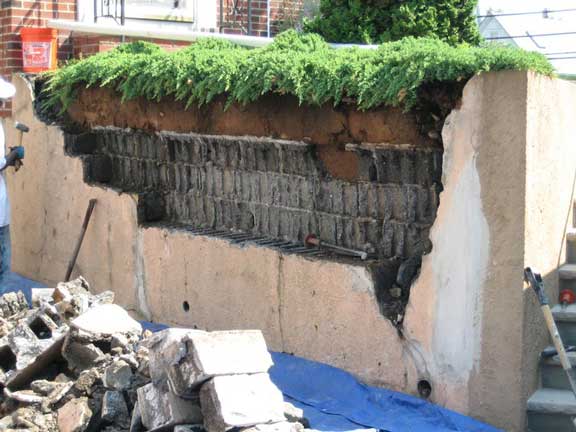 Retaining Wall Before A-1 Affordable Construction in Clifton, NJ