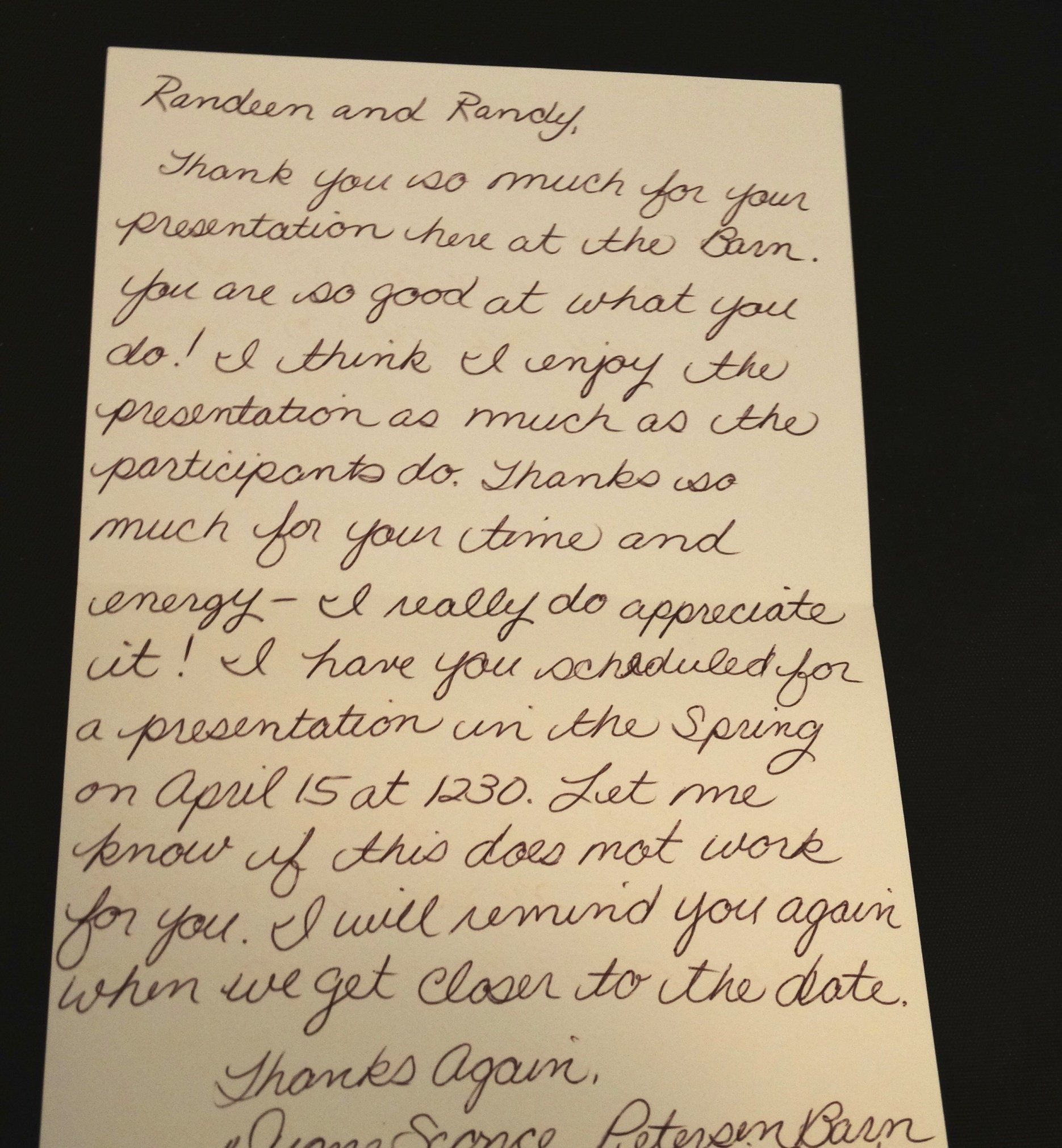 A handwritten letter is addressed to random and randy