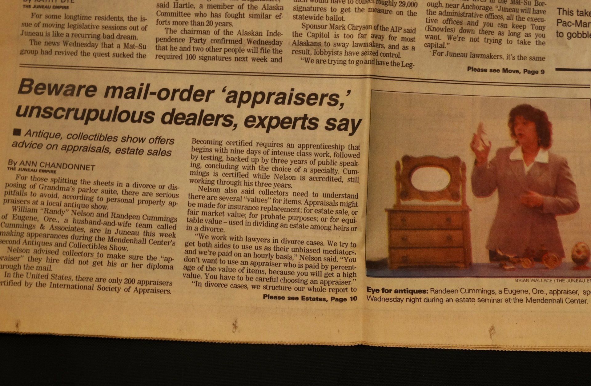 A newspaper article titled beware mail order appraisers unscrupulous dealers experts say