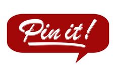 Rubylane Pinterest A red speech bubble with the words pin it written on it