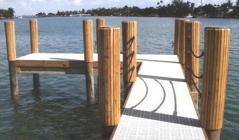 Composite — White Custom Dock in Front View in Miami, FL